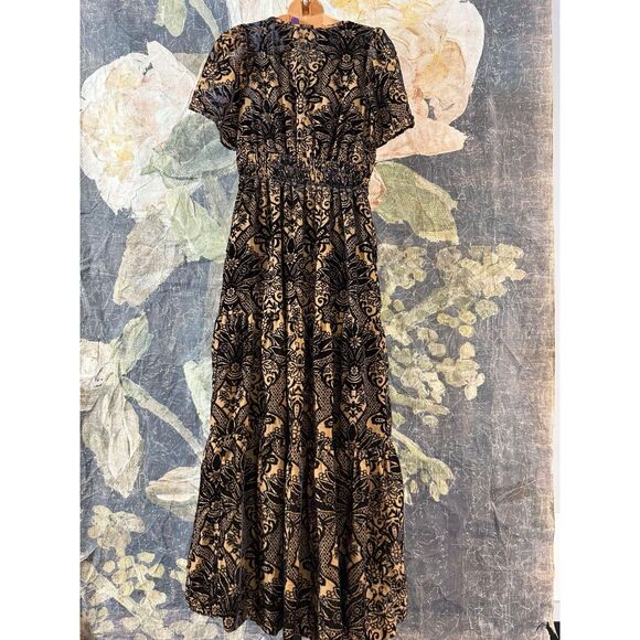 New Anthropologie The Somerset Maxi Dress: Velvet Edition Sz Small - Picture 7 of 9